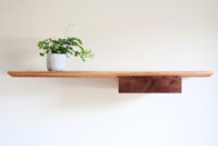 Handmade floating shelf made of solid wood